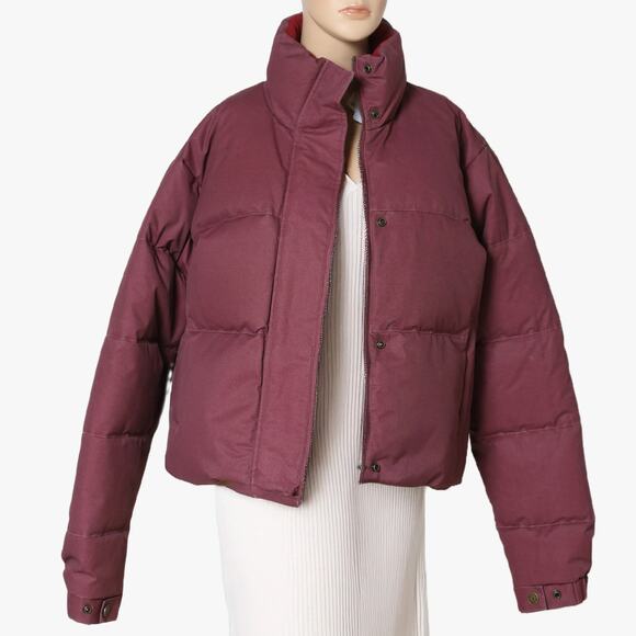 GUESS USA Burgundy Puffer Jacket with Metallic Studs w/ Tags - Picture 7 of 9